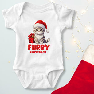 Christmas Kitten Baby Bodysuit