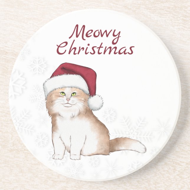 Christmas Kitten  Coaster (Front)