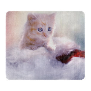Christmas Kitten Cutting Board