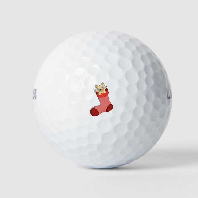 Christmas Kitten Golf Balls (Front)