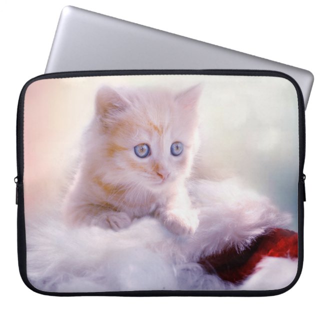 Christmas Kitten Laptop Sleeve (Front)
