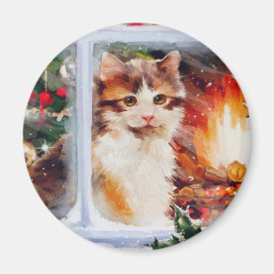 Christmas Kitten Magnet