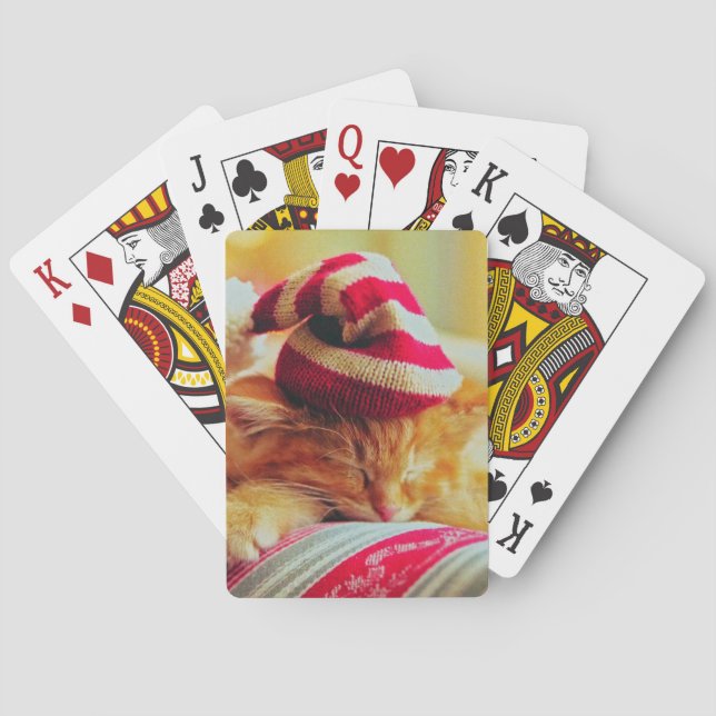 Christmas Kitten Playing Cards (Back)