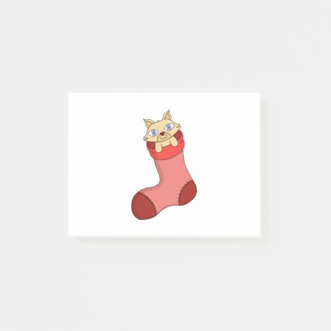 Christmas Kitten Post-it Notes (Front)