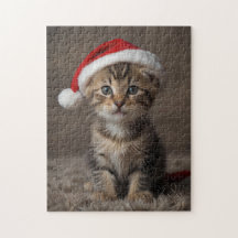 Christmas Kitten Puzzle Cute Funny Holiday Jigsaw