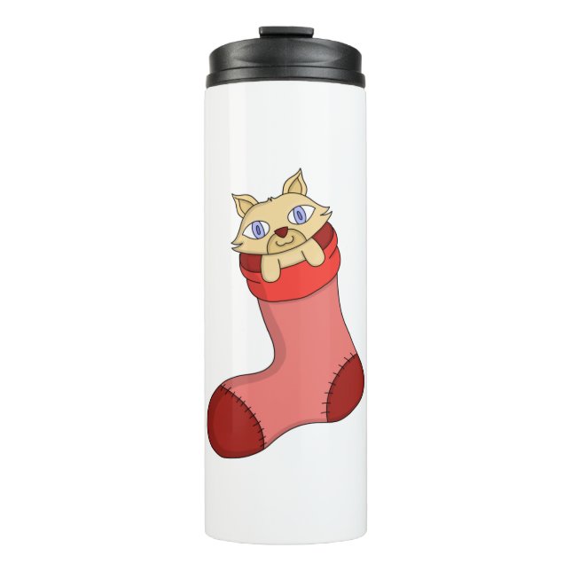 Christmas Kitten Thermal Tumbler (Front)