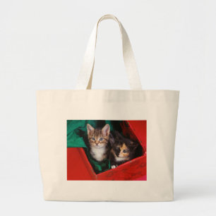 Christmas Kittens Large Tote Bag