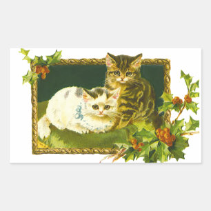 Christmas Kittens Rectangular Sticker