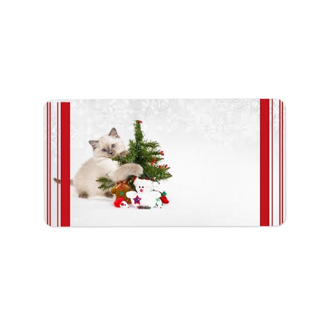 Christmas Kitty Address Labels (Front)