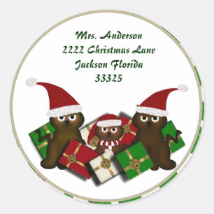 Christmas Kitty Address Stickers