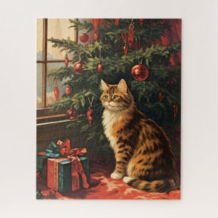 Christmas Kitty at the Window Jigsaw Puzzle