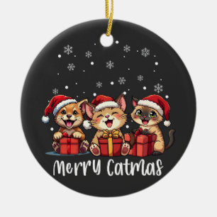 Christmas Kitty Cats Merry Catmas Ceramic Tree Decoration