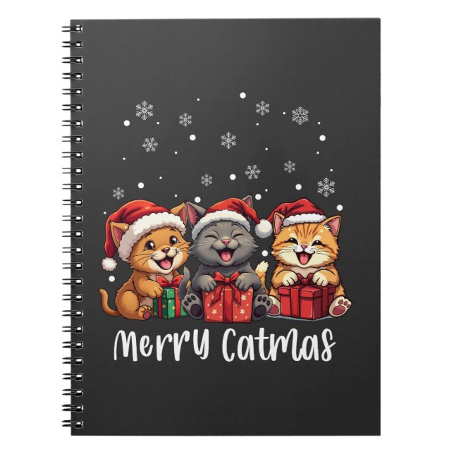 Christmas Kitty Cats Merry Catmas Notebook (Front)