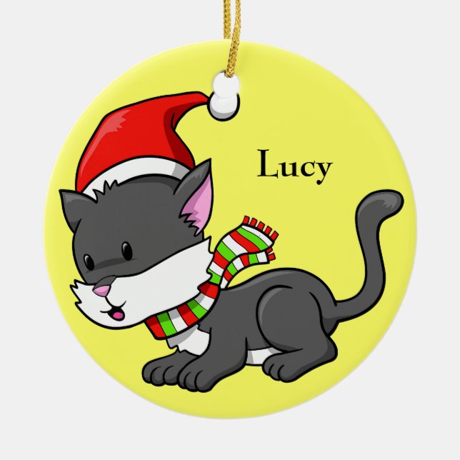 Christmas Kitty "Lucy" Ornament (Front)