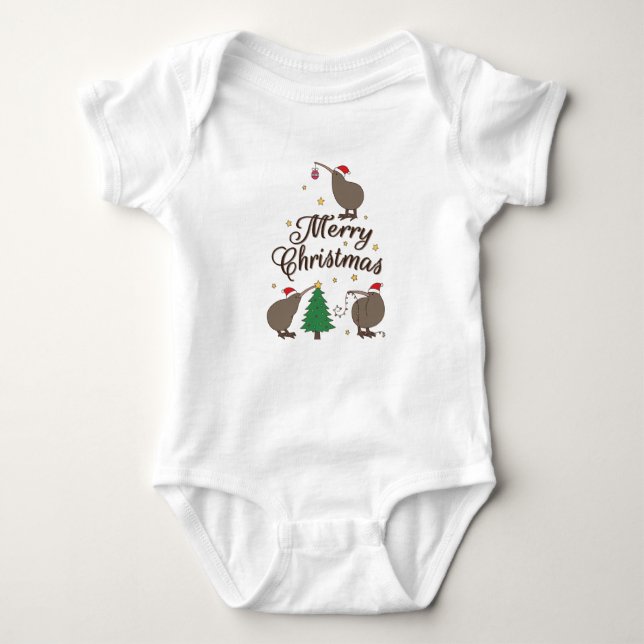 Christmas Kiwi Baby Bodysuit (Front)