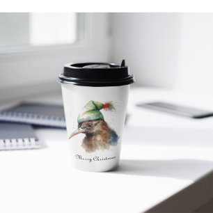 Christmas Kiwi Bird, customisable Paper Cups