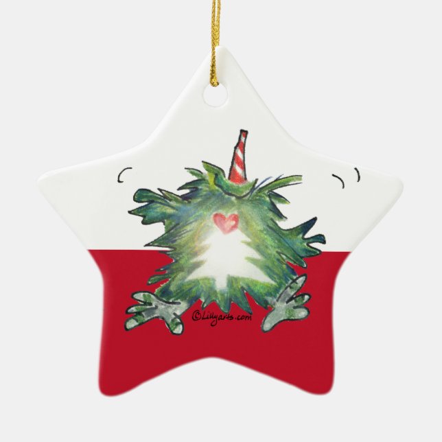 Christmas Kiwi Cartoon Star Ornament (Front)