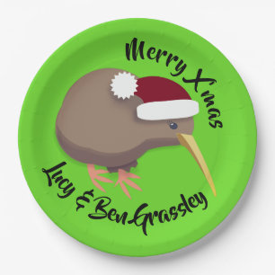 Christmas Kiwi Paper Plate