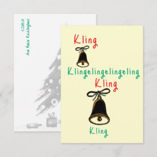 Christmas Kling klingelingeling Melody minimal art Card