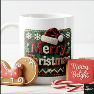 Christmas Knit Sweater Merry Christmas Santa Hat Coffee Mug
