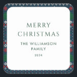 Christmas Knitted Pattern Festive Nordic Family Square Sticker<br><div class="desc">Introducing our Custom Christmas Open House sticker that promises to spread holiday cheer and set the tone for your festive gathering! Our uniquely designed stickers captures the true essence of the holiday spirit. Whether you're hosting a traditional family get-together, an elegant Christmas dinner, or a cosy open house gathering, our...</div>