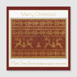 Christmas knitted pull detail with deers and tree