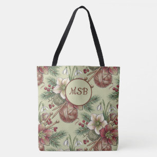 Christmas Knitting Craft Tote Bag