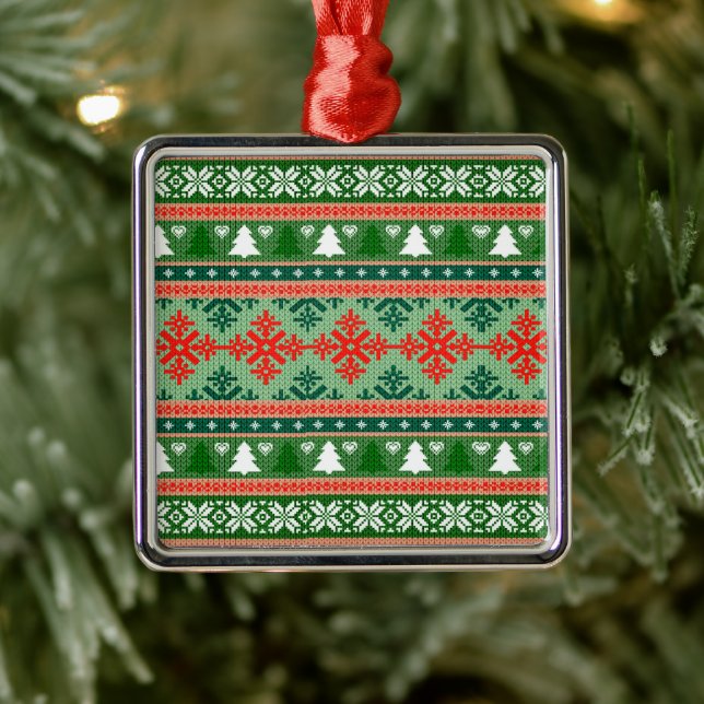 Christmas Knitting Pattern Metal Tree Decoration (Tree)