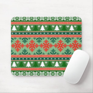 Christmas Knitting Pattern Mouse Pad
