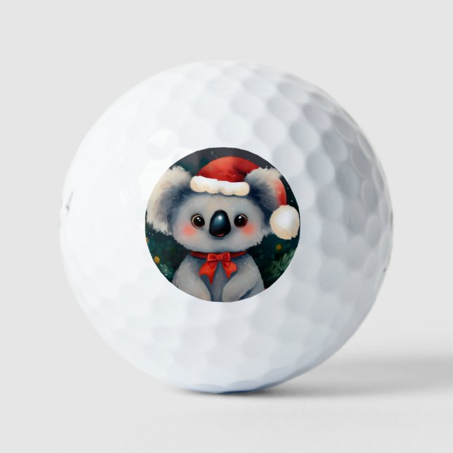Christmas Koala (1) Golf Balls (Front)