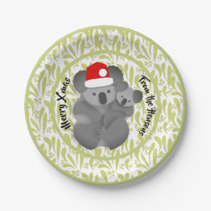Christmas Koala and Joey Paper Plate