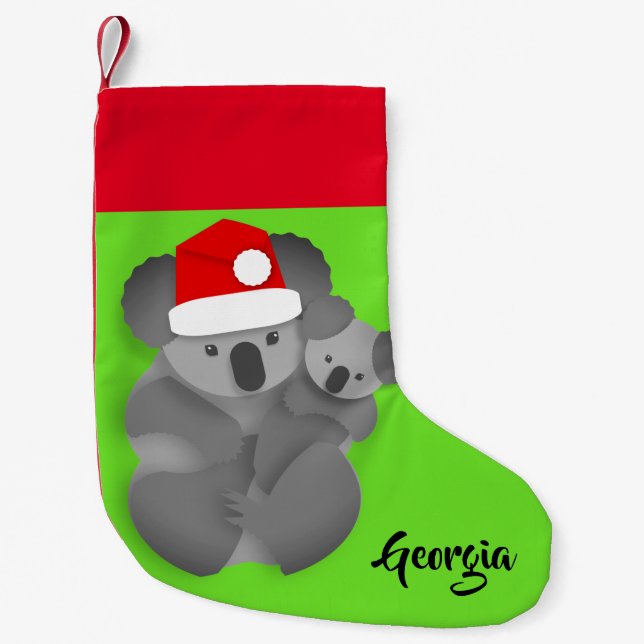 Christmas Koala and Joey Small Christmas Stocking (Front)