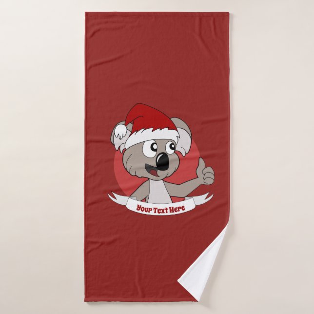 Christmas  koala cartoon  bath towel (Bath Towel)