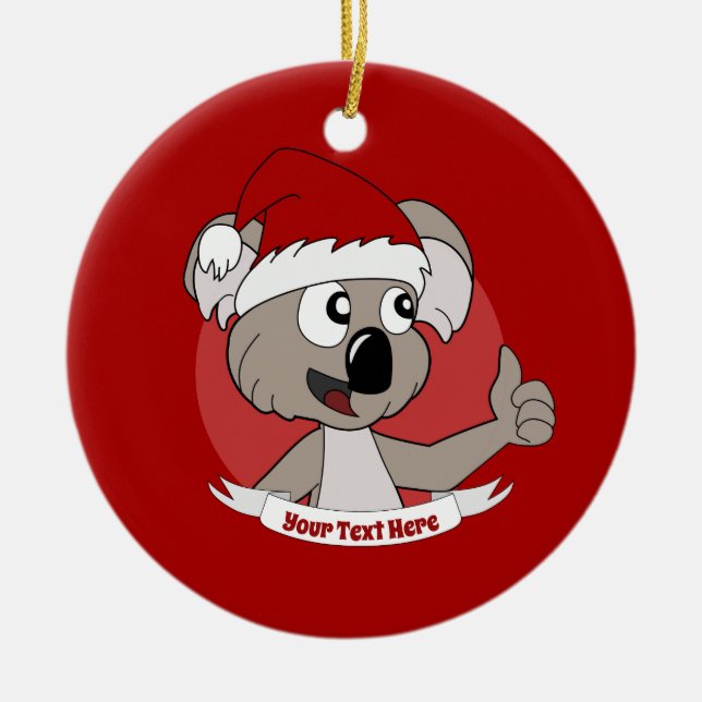 Christmas  koala cartoon ceramic tree decoration (Front)