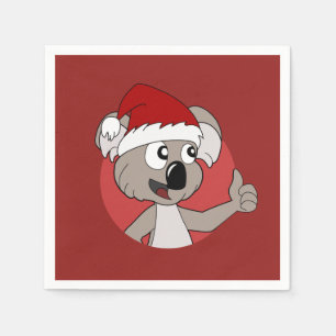 Christmas koala cartoon napkin