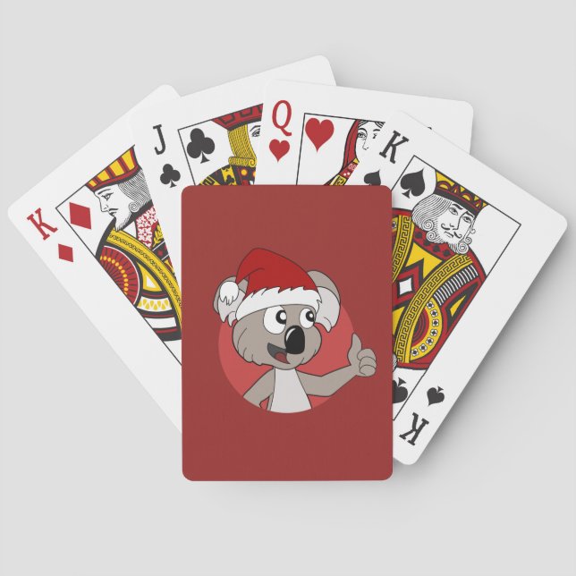 Christmas koala cartoon playing cards (Back)