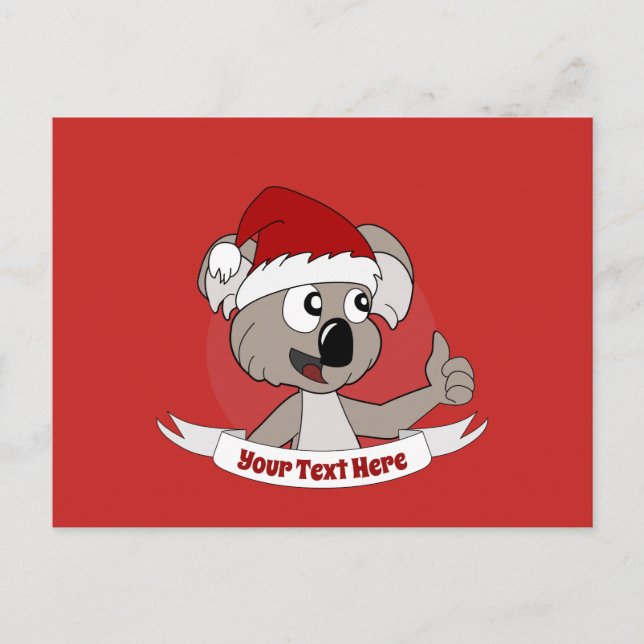 Christmas koala cartoon postcard (Front)