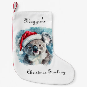 Christmas Koala, customisable Small Christmas Stocking