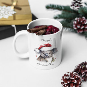 Christmas Koala, customisable Two-Tone Coffee Mug