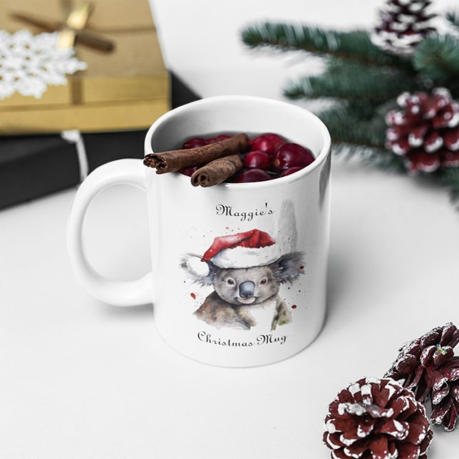Christmas Koala, customisable Two-Tone Coffee Mug (Creator Uploaded)