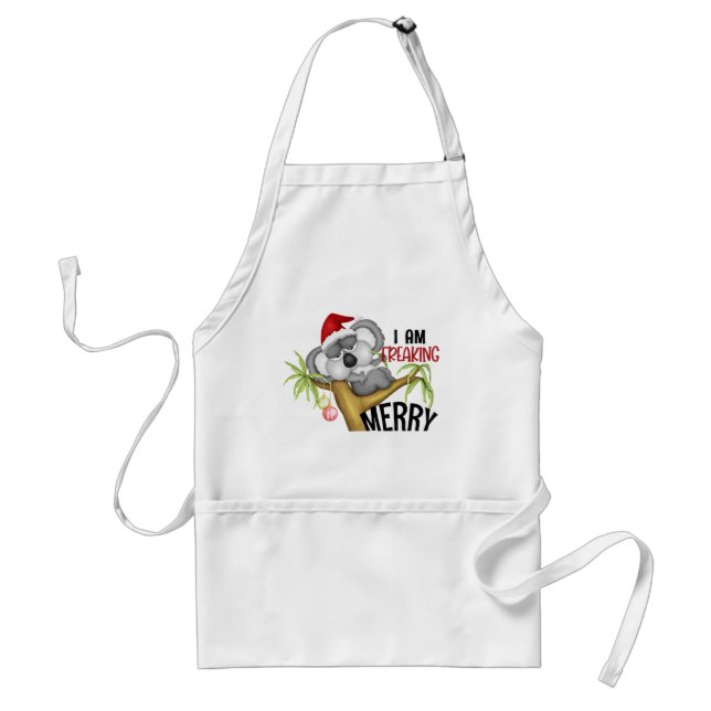 Christmas koala I am freaking merry Standard Apron (Front)