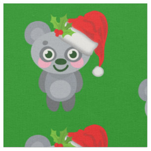 christmas koala santa claus fabric