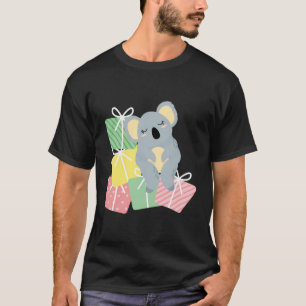 Christmas Koala Santa Wearing Hat Merry Xmas T-Shirt