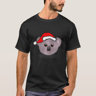 Christmas Koala Wearing A Santa Hat T-Shirt