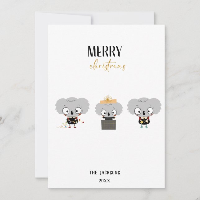 Christmas Koalas Holiday Card (Front)