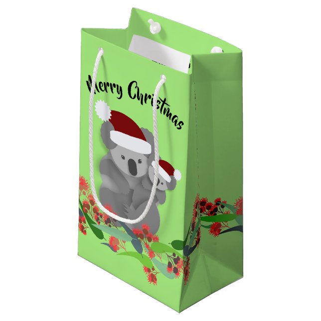 Christmas Koalas Small Gift Bag (Front Angled)