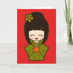 Christmas Kokeshi Holiday Card