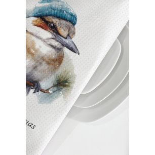 Christmas Kookaburra, customisable  Tea Towel