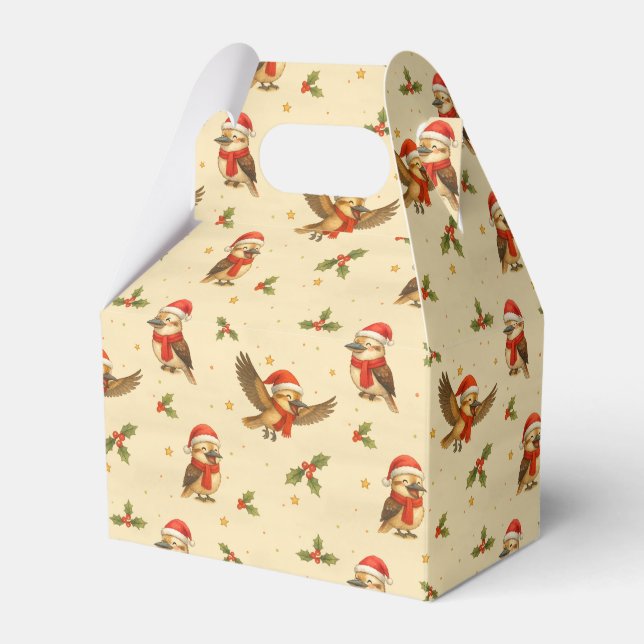 Christmas Kookaburra Watercolour Favour Box (Front Side)