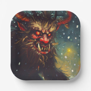 Christmas Krampus 4 Paper Plate